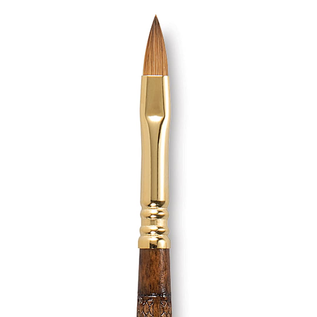 Open in modal - Escoda Reserva Kolinsky-Tajmyr Sable Brush - Filbert, Short Handle, Size 6 (close-up)