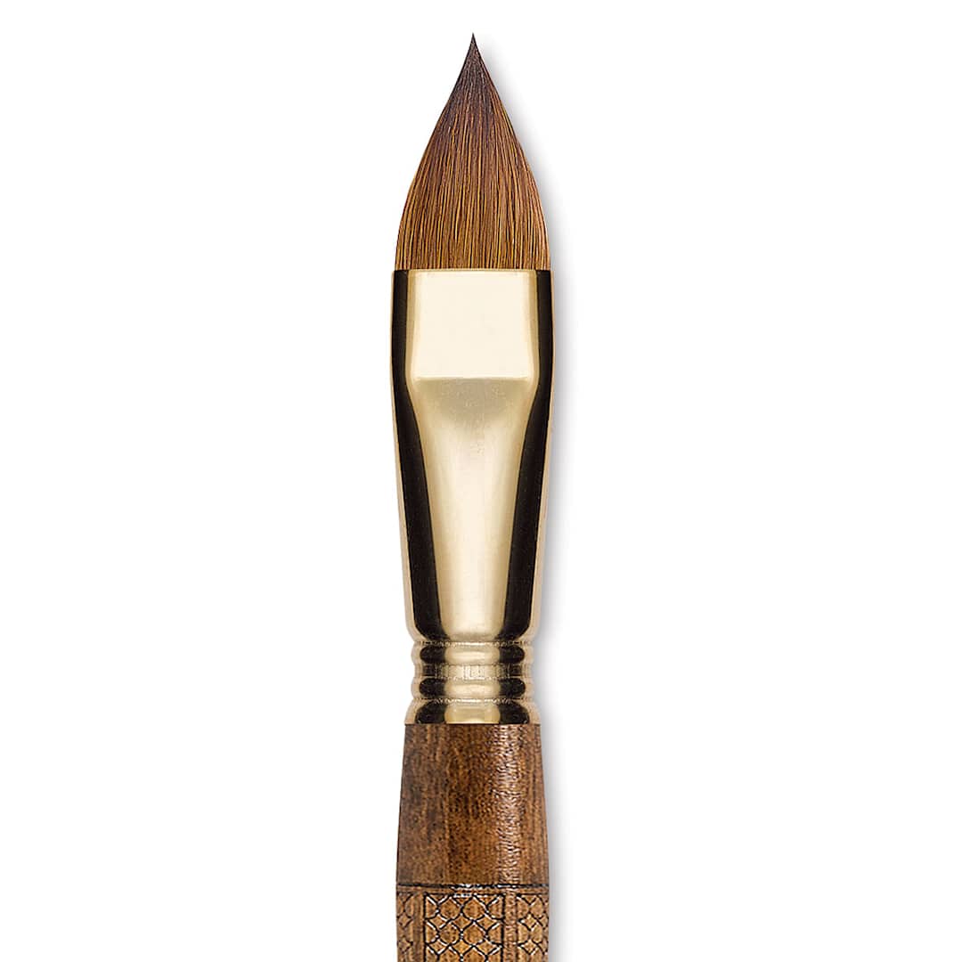 Open in modal - Escoda Reserva Kolinsky-Tajmyr Sable Brush - Filbert, Short Handle, Size 18 (close-up)