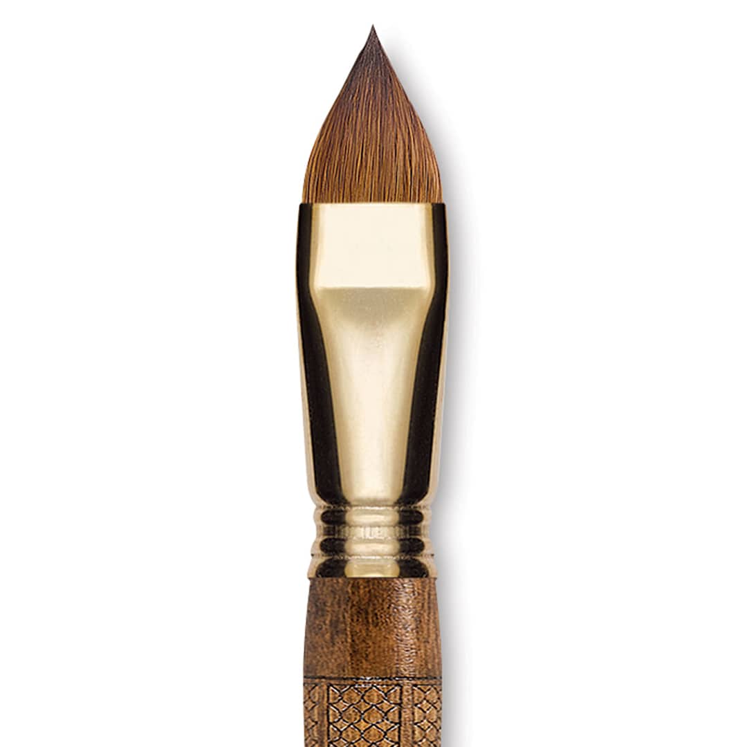 Open in modal - Escoda Reserva Kolinsky-Tajmyr Sable Brush - Filbert, Short Handle, Size 20 (close-up)