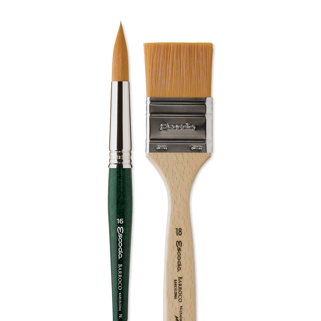 Open in modal - Escoda Signature Brush Set 2 - Nicholas Simmons, brushes out of packaging