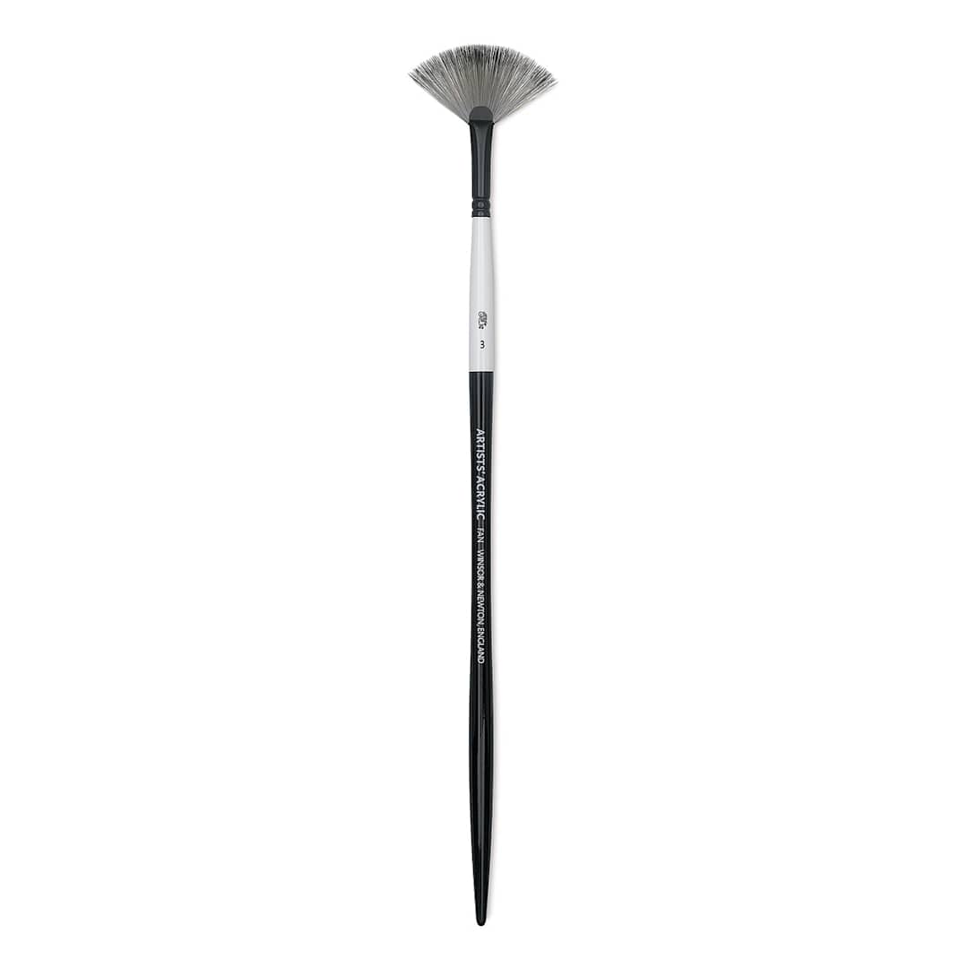 Open in modal - Winsor & Newton Artists’ Acrylic Brush - Fan, Long Handle, Size 3