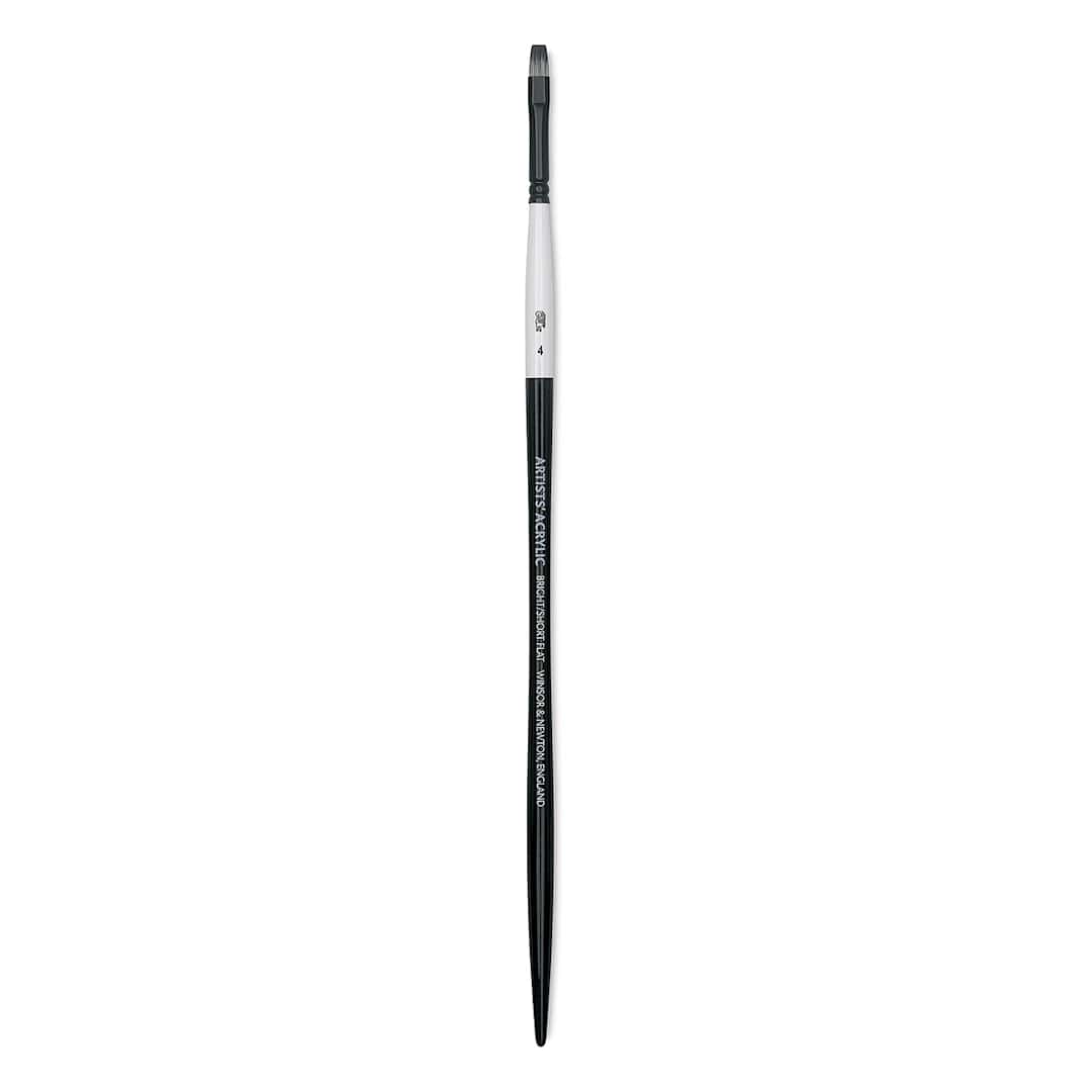 Open in modal - Winsor & Newton Artists’ Acrylic Brush - Bright, Long Handle, Size 4