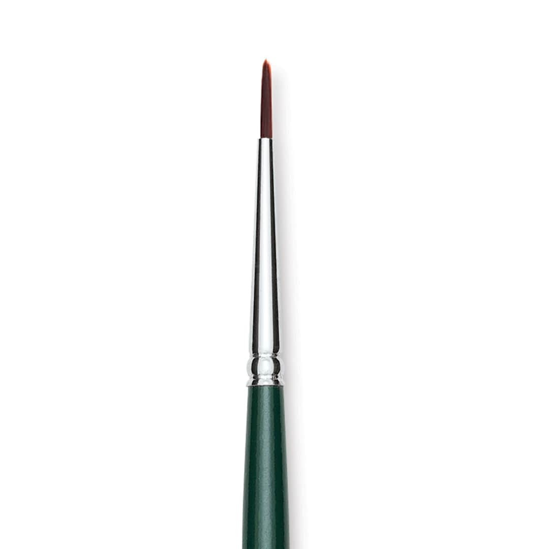 Open in modal - Silver Brush Ruby Satin Synthetic Brush - Round, Size 1, Short Handle close-up