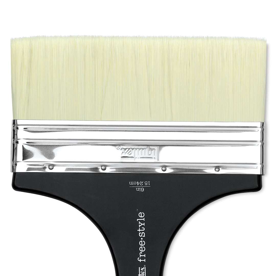 Open in modal - Liquitex Freestyle Brush - Broad Flat, Short Handle, 6", close-up
