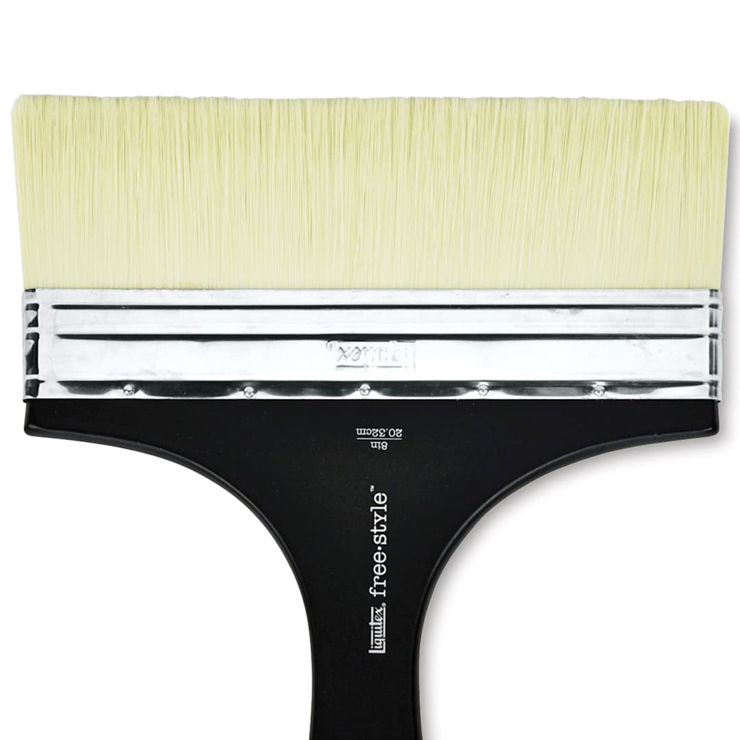 Open in modal - Liquitex Freestyle Brush - Broad Flat, Short Handle, 8", close-up
