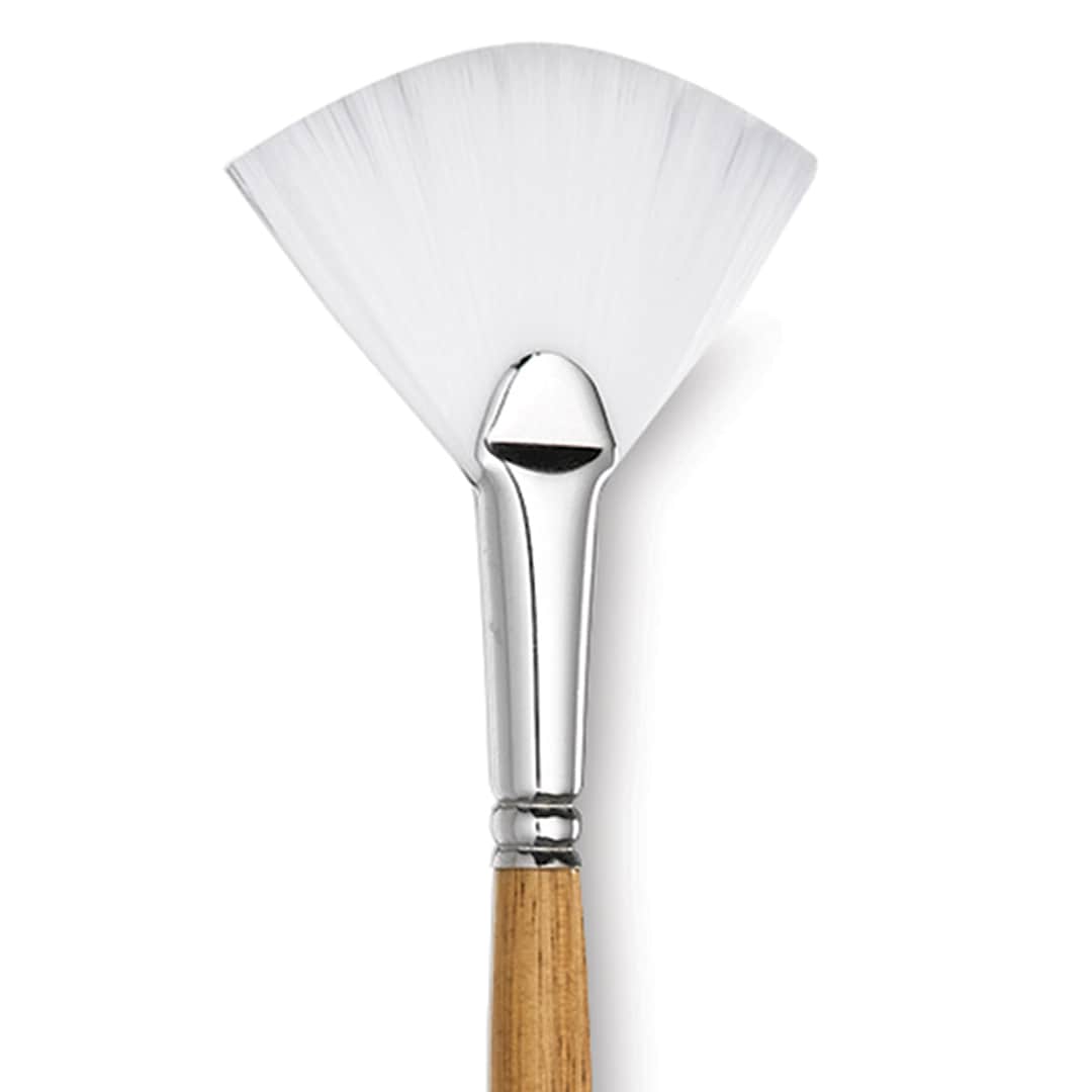 Open in modal - Grumbacher Bristlette Brush - Fan, Long Handle, Size 6