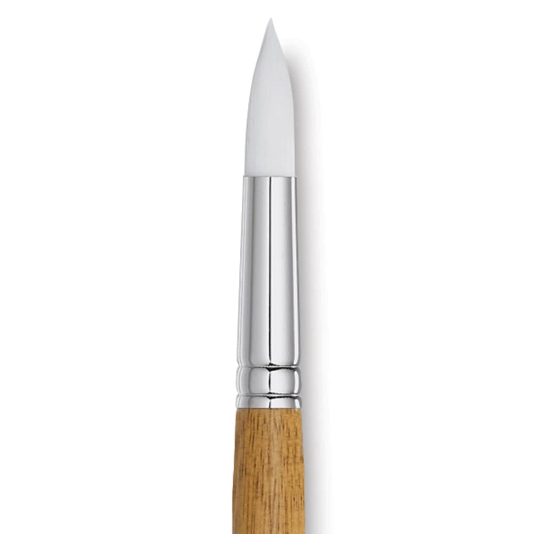 Open in modal - Grumbacher Bristlette Brush - Round, Long Handle, Size 10 close up