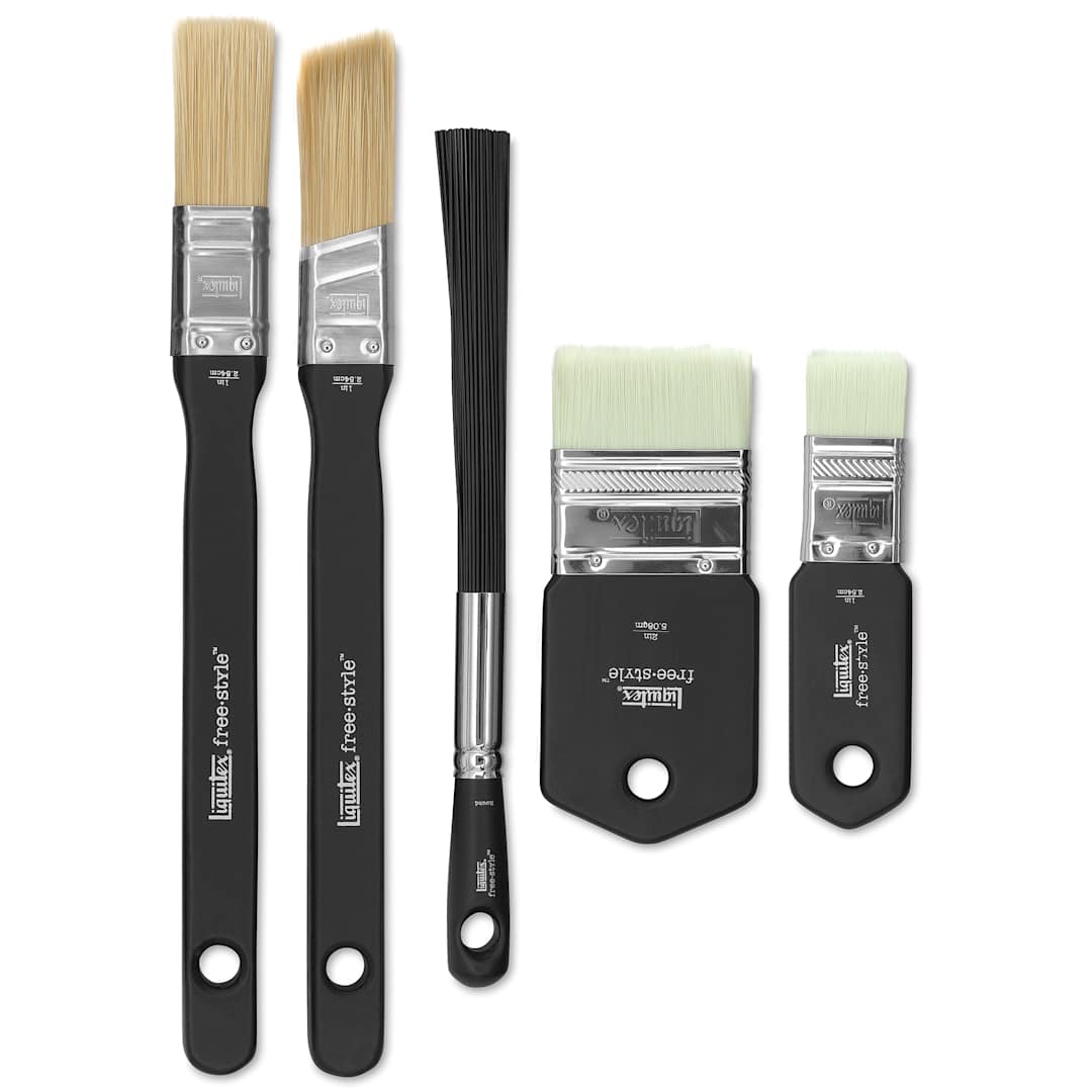 Open in modal - Liquitex Freestyle Brush - Large Scale, Set of 5, out of packaging