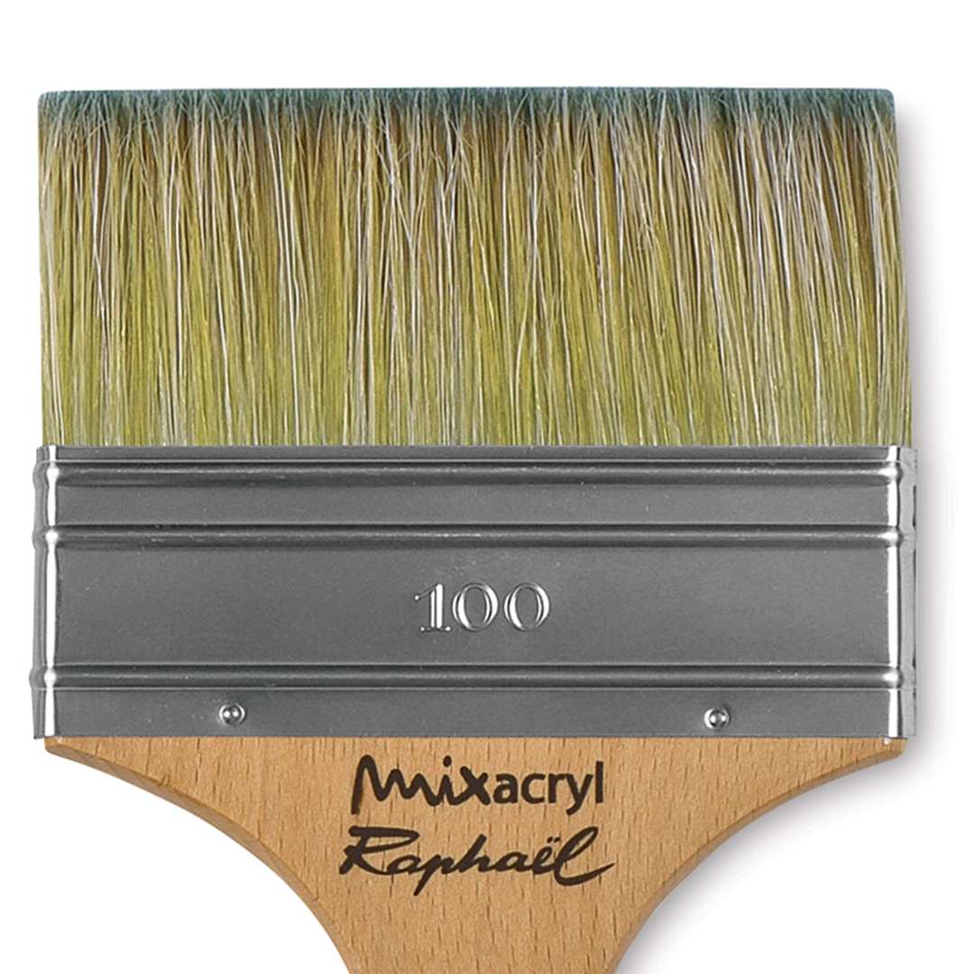 Open in modal - Raphael Mixacryl Natural Bristle/Synthetic Mix Brush - Mixed Media Flat, Size 100 close up