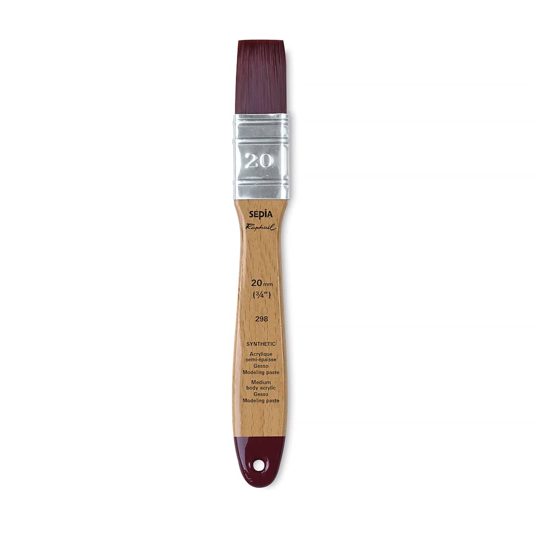 Open in modal - Raphael Sepia Flat Brush - Mixed Media Flat, Size 20