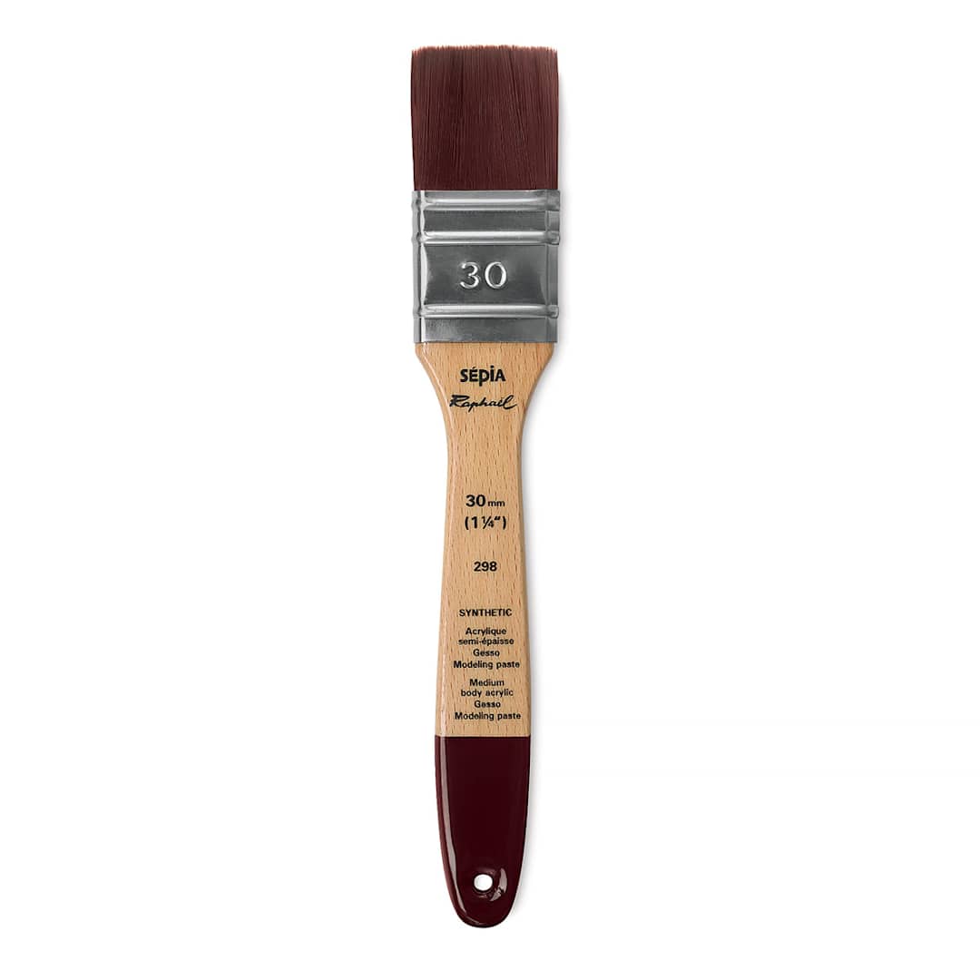Open in modal - Raphael Sepia Flat Brush - Mixed Media Flat, Size 30
