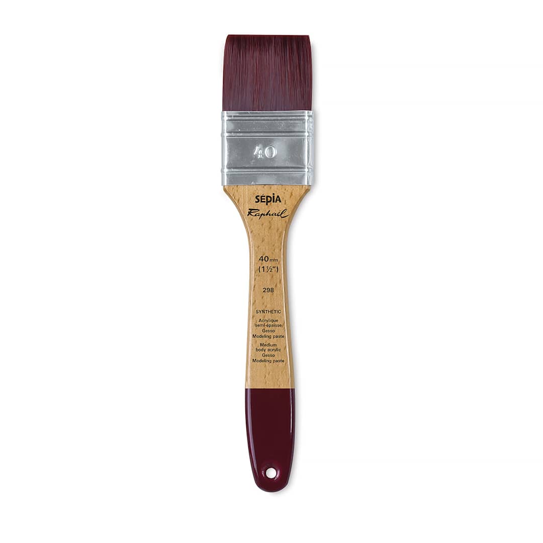 Open in modal - Raphael Sepia Flat Brush - Mixed Media Flat, Size 40