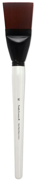 Open in modal - Simply Simmons XL Stiff Synthetic Brushes - Flat brush shown upright
