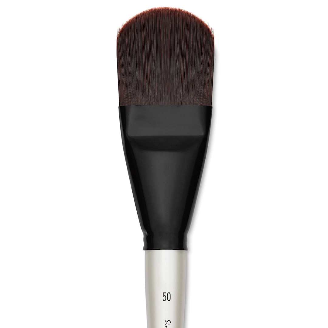 Open in modal - Simply Simmons XL Stiff Synthetic Brush - Filbert, Size 50 close up