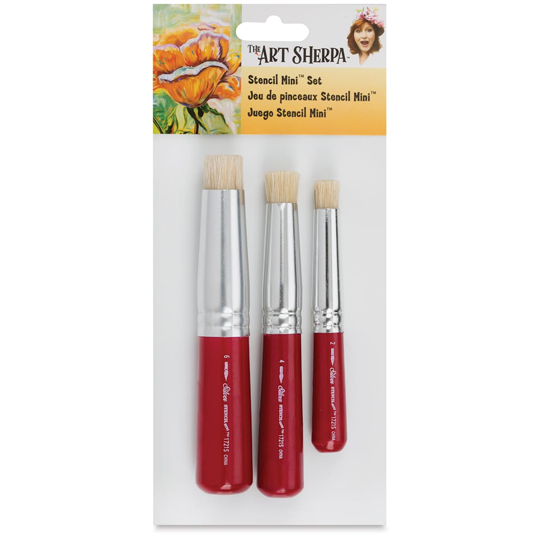Open in modal - Silver Brush Art Sherpa Mini Stencil Brushes Set