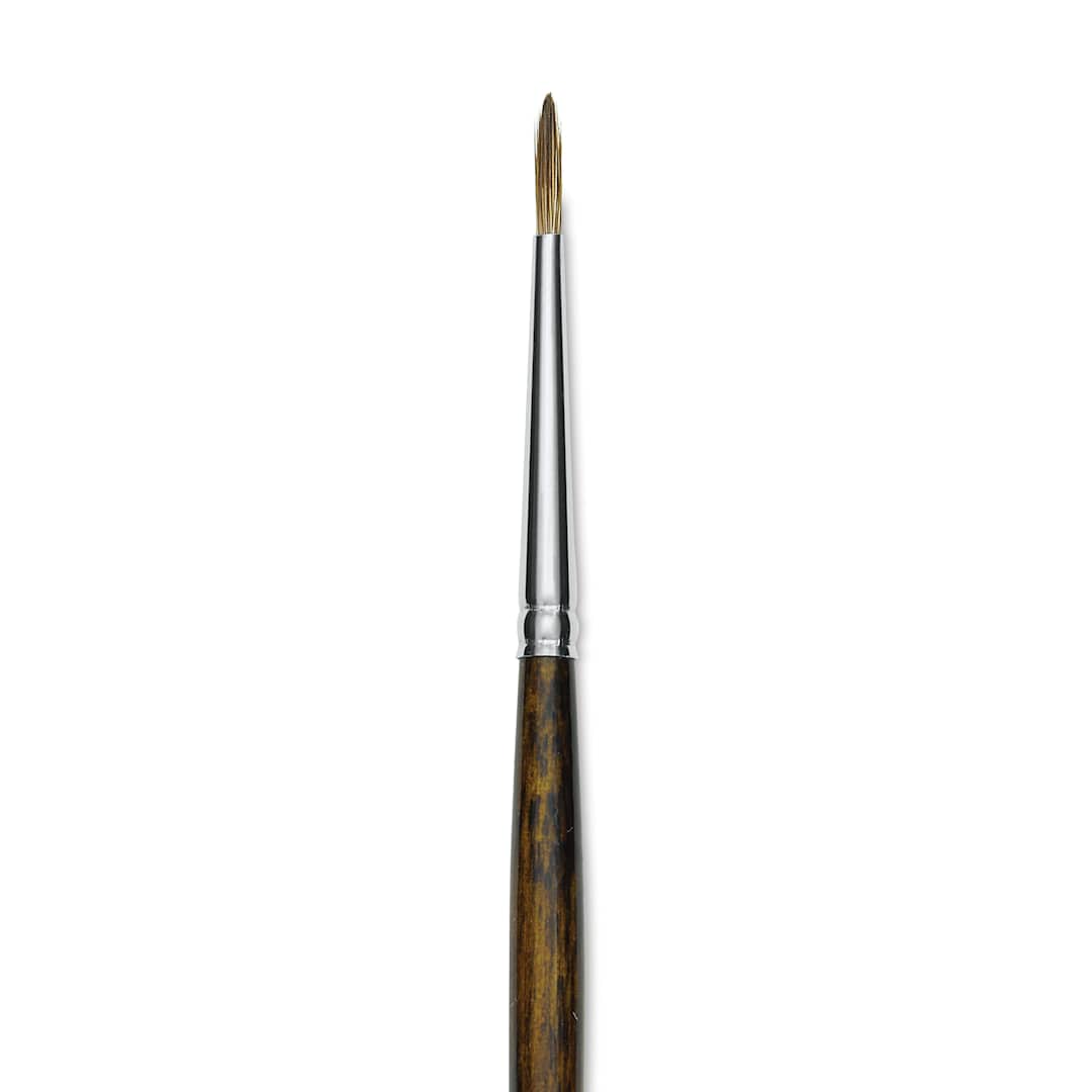 Open in modal - Silver Brush Monza Synthetic Mongoose Artist Brush - Long Handle, Round, Size 0 (close up)