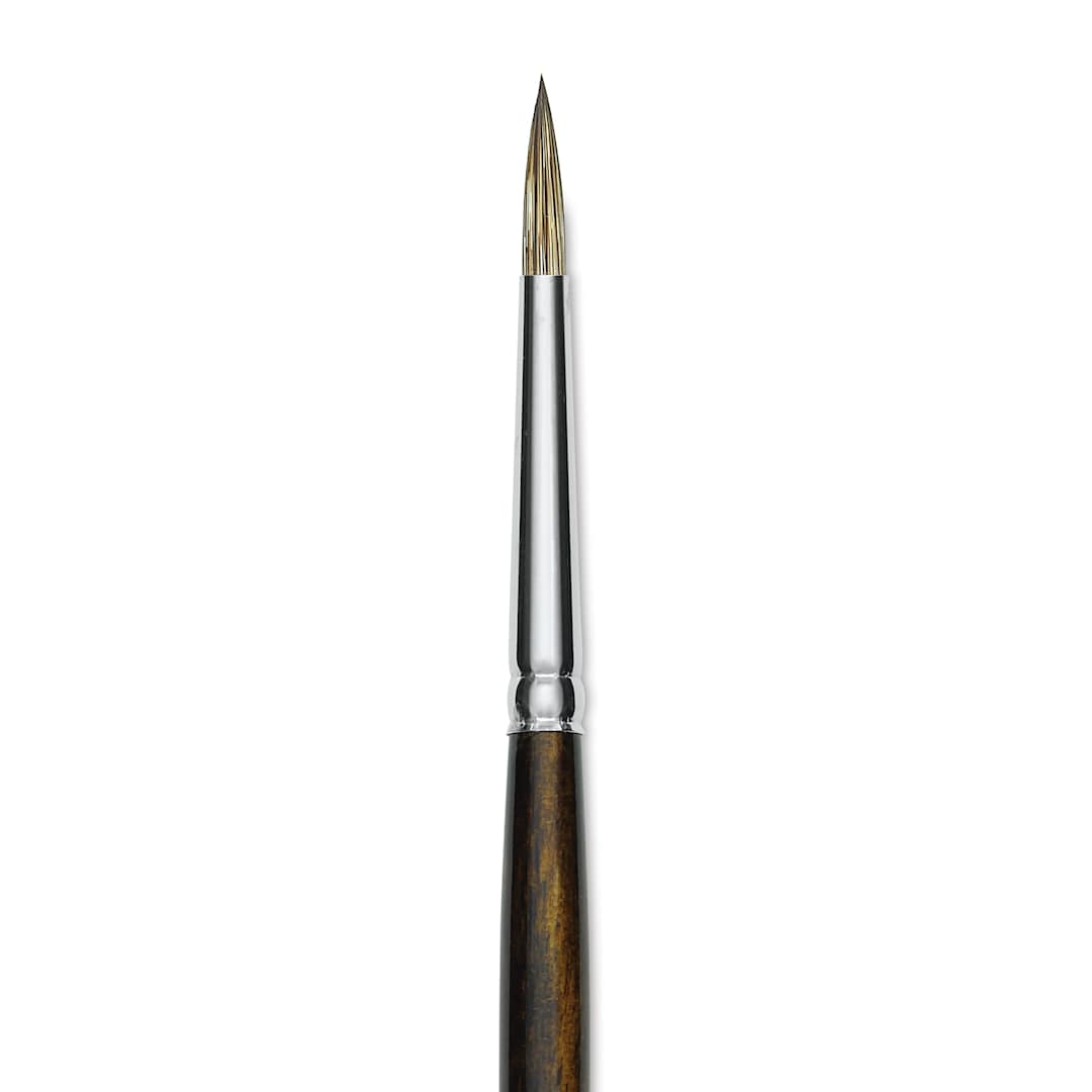 Open in modal - Silver Brush Monza Synthetic Mongoose Artist Brush - Long Handle, Round, Size 4 (close up)