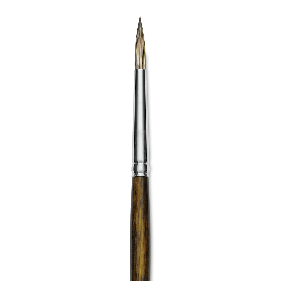 Open in modal - Silver Brush Monza Synthetic Mongoose Artist Brush - Long Handle, Round, Size 6 (close up)