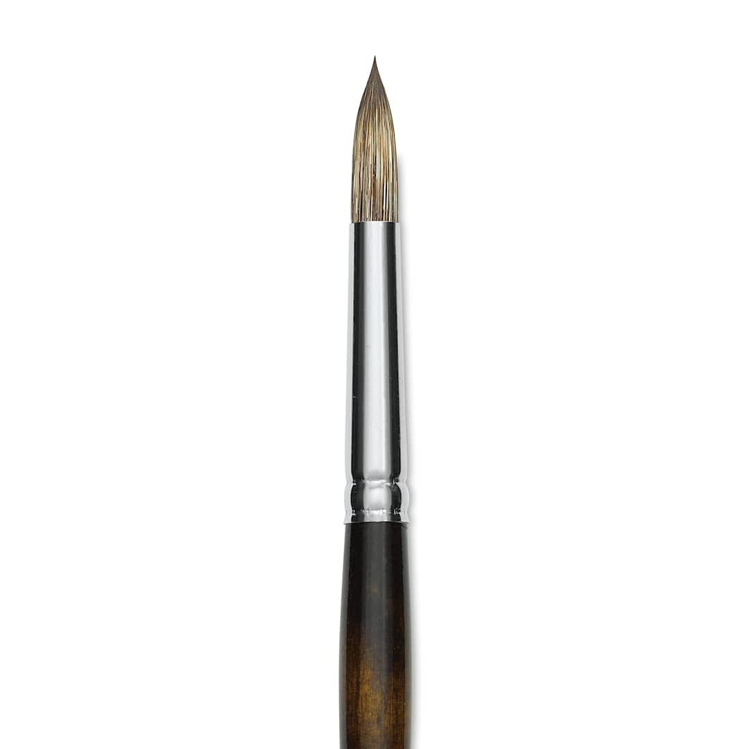 Open in modal - Silver Brush Monza Synthetic Mongoose Artist Brush - Long Handle, Round, Size 10 (close up)