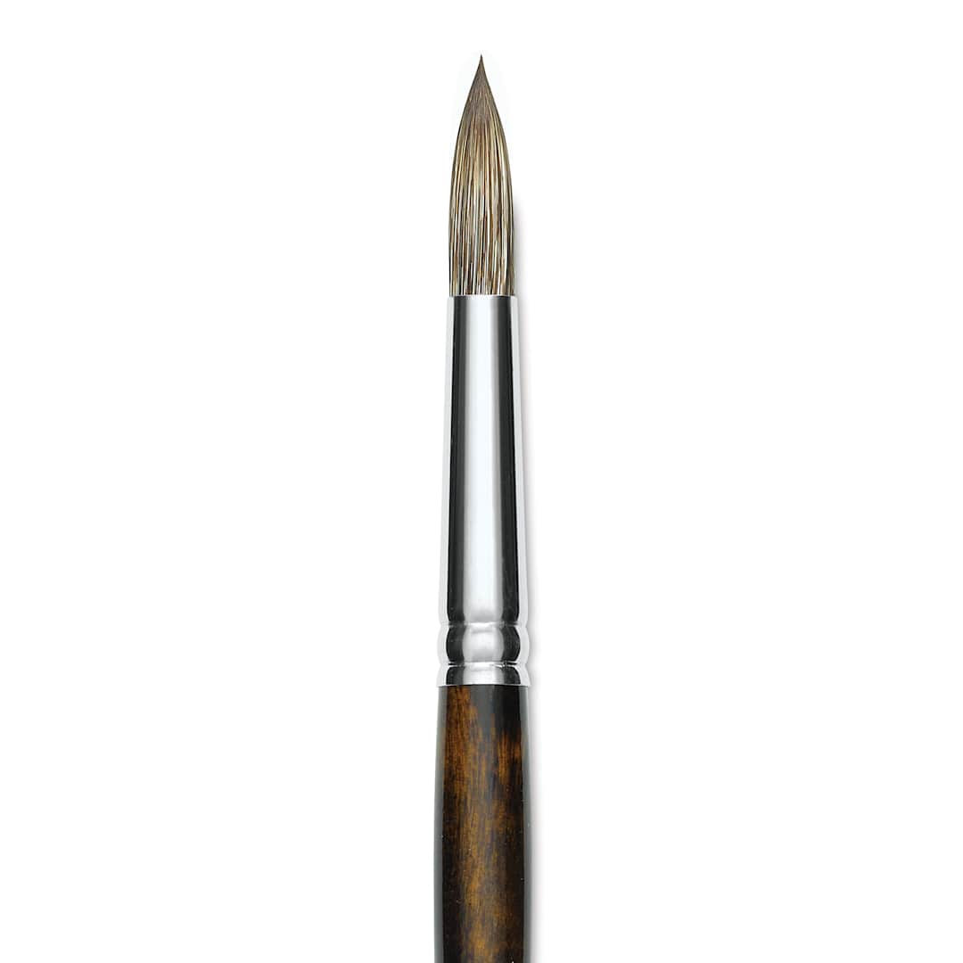 Open in modal - Silver Brush Monza Synthetic Mongoose Artist Brush - Long Handle, Round, Size 14 (close up)