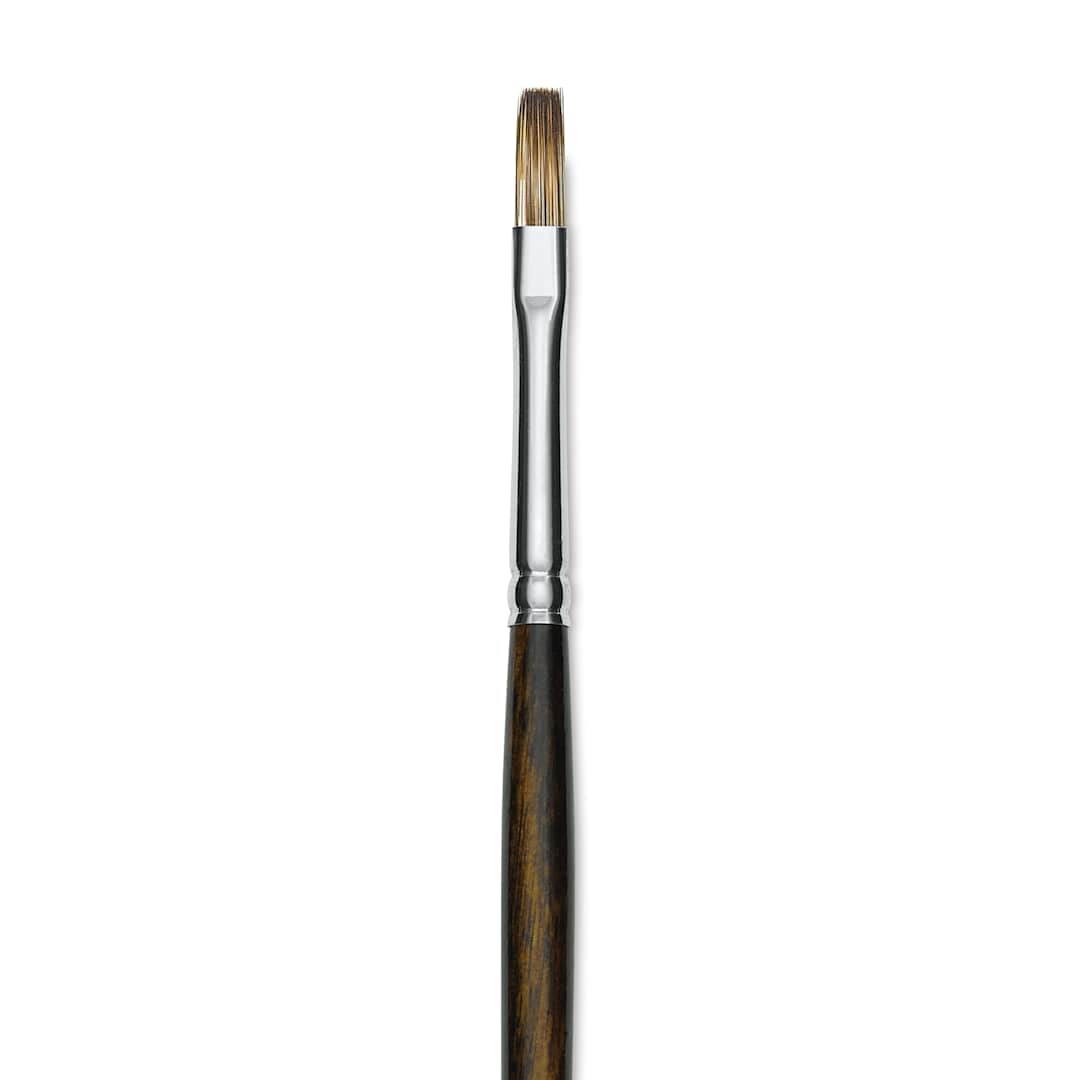 Open in modal - Silver Brush Monza Synthetic Mongoose Artist Brush - Long Handle, Flat, Size 2 (close up)