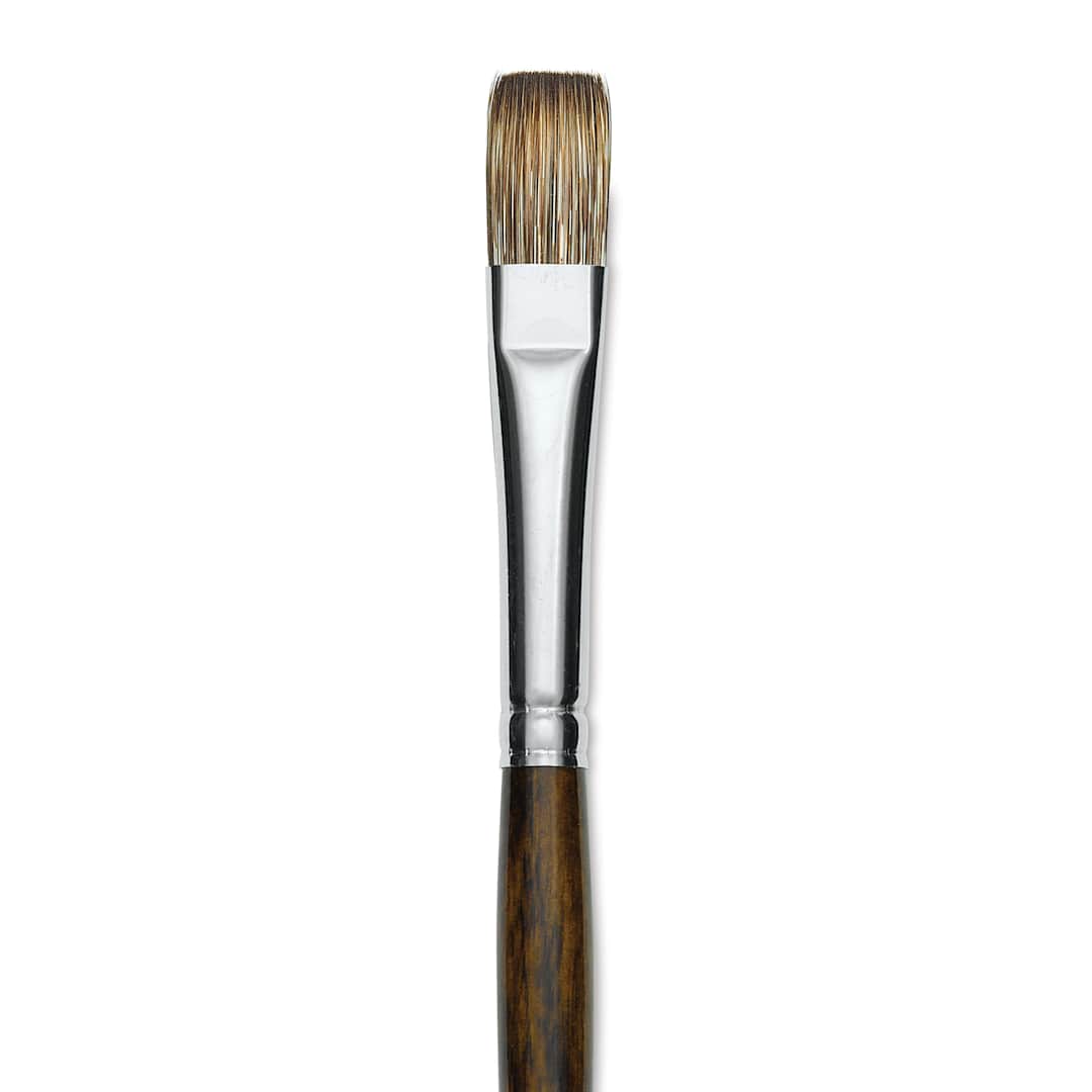 Open in modal - Silver Brush Monza Synthetic Mongoose Artist Brush - Long Handle, Flat, Size 12 (close up)