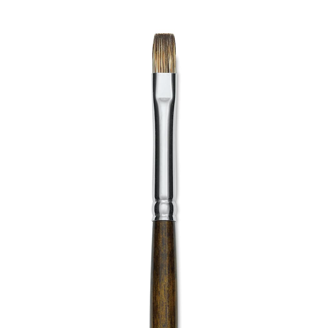 Open in modal - Silver Brush Monza Synthetic Mongoose Artist Brush - Long Handle, Bright, Size 4 (close up)