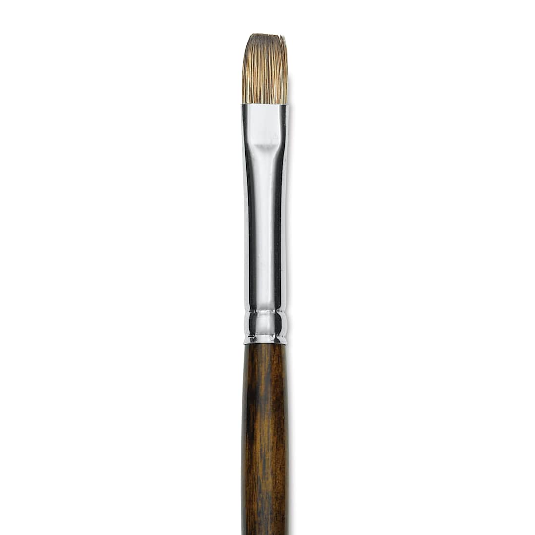 Open in modal - Silver Brush Monza Synthetic Mongoose Artist Brush - Long Handle, Bright, Size 6 (close up)