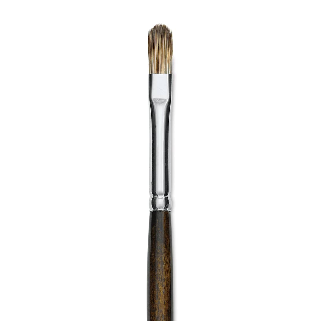 Open in modal - Silver Brush Monza Synthetic Mongoose Artist Brush - Long Handle, Filbert, Size 4 (close up)