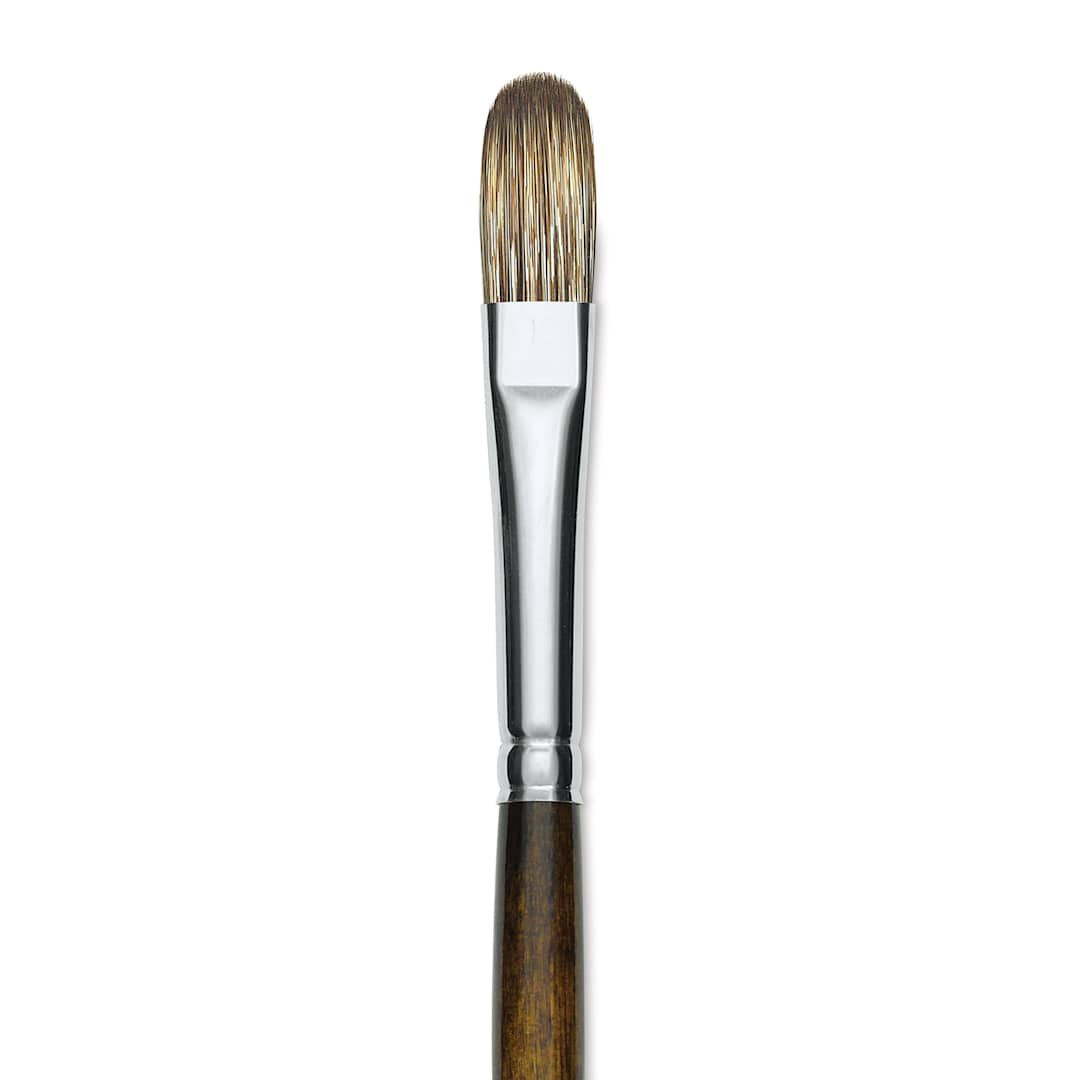 Open in modal - Silver Brush Monza Synthetic Mongoose Artist Brush - Long Handle, Filbert, Size 10 (close up)