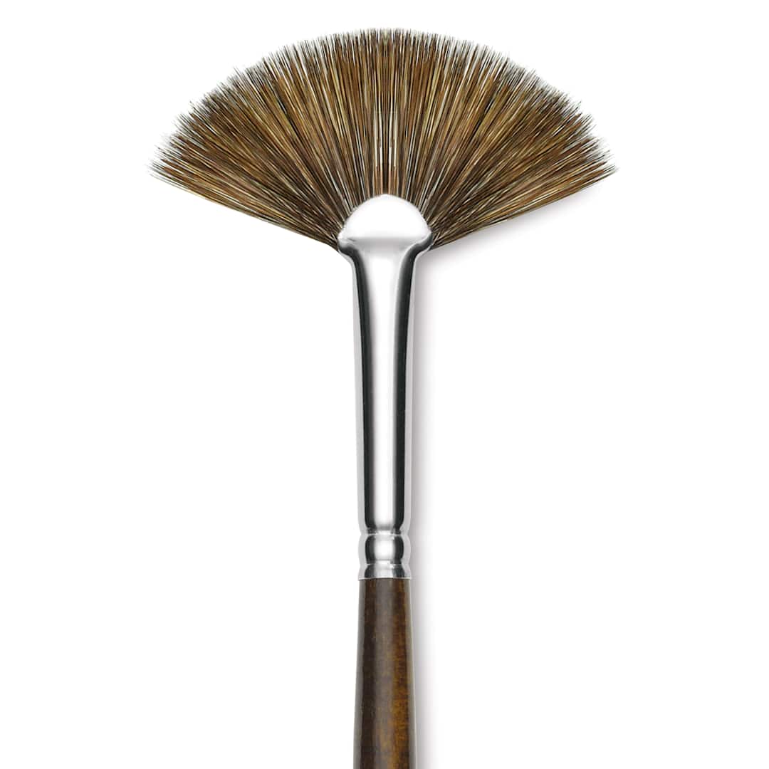 Open in modal - Silver Brush Monza Synthetic Mongoose Artist Brush - Long Handle, Fan, Size 2 (close up)