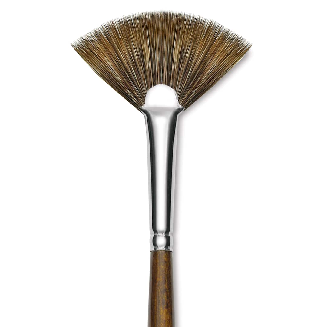 Open in modal - Silver Brush Monza Synthetic Mongoose Artist Brush - Long Handle, Fan, Size 6 (close up)