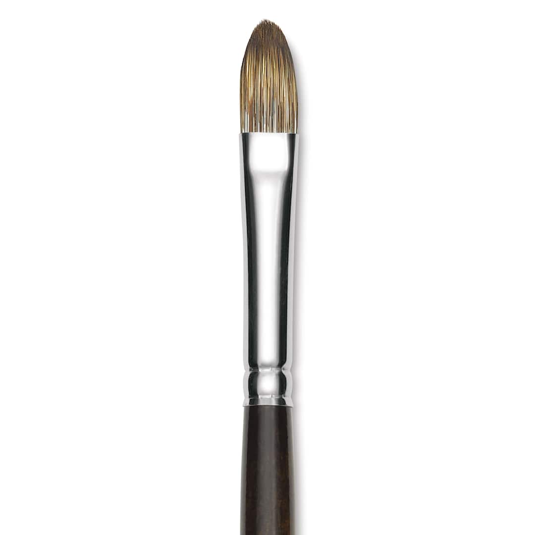 Open in modal - Silver Brush Monza Synthetic Mongoose Artist Brush - Long Handle, Cat's Tongue, Size 4 (close up)