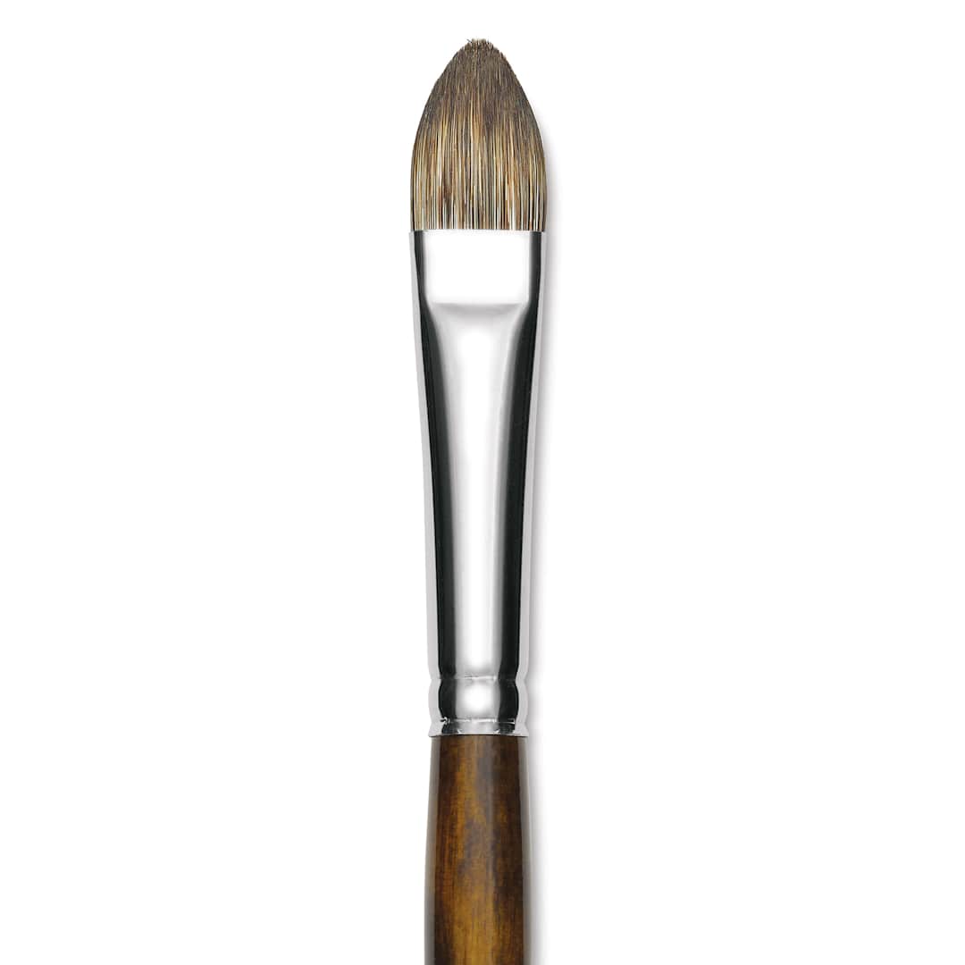 Open in modal - Silver Brush Monza Synthetic Mongoose Artist Brush - Long Handle, Cat's Tongue, Size 8 (close up)