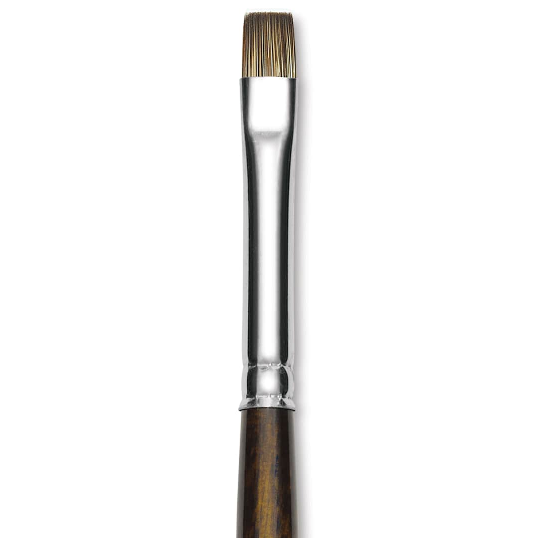 Open in modal - Silver Brush Monza Synthetic Mongoose Artist Brush - Long Handle, Short Bright, Size 4 (close up)