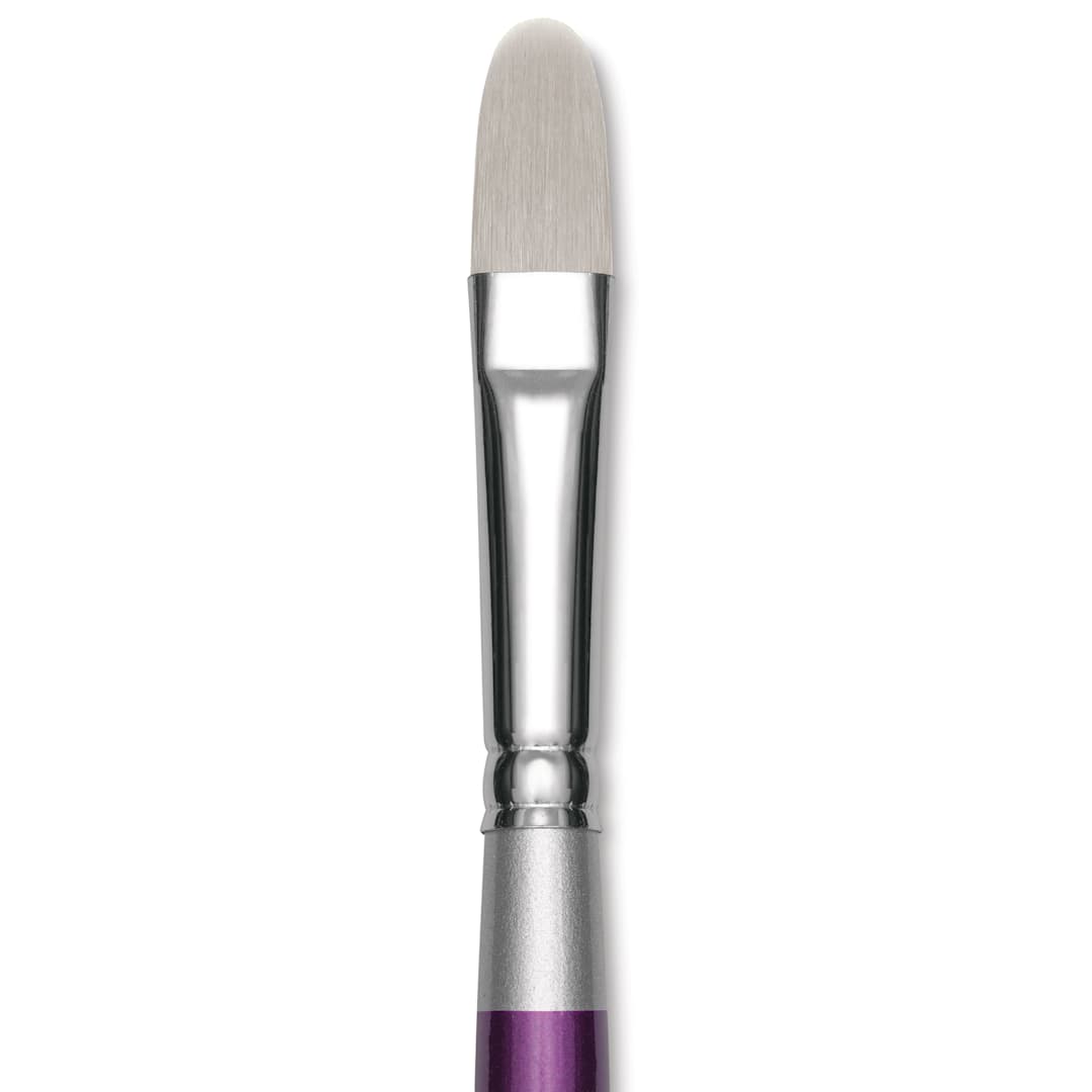 Open in modal - Silver Brush Silver Silk 88 Synthetic Brush - Short Handle, Oval Crescent, Size 1/2", close-up