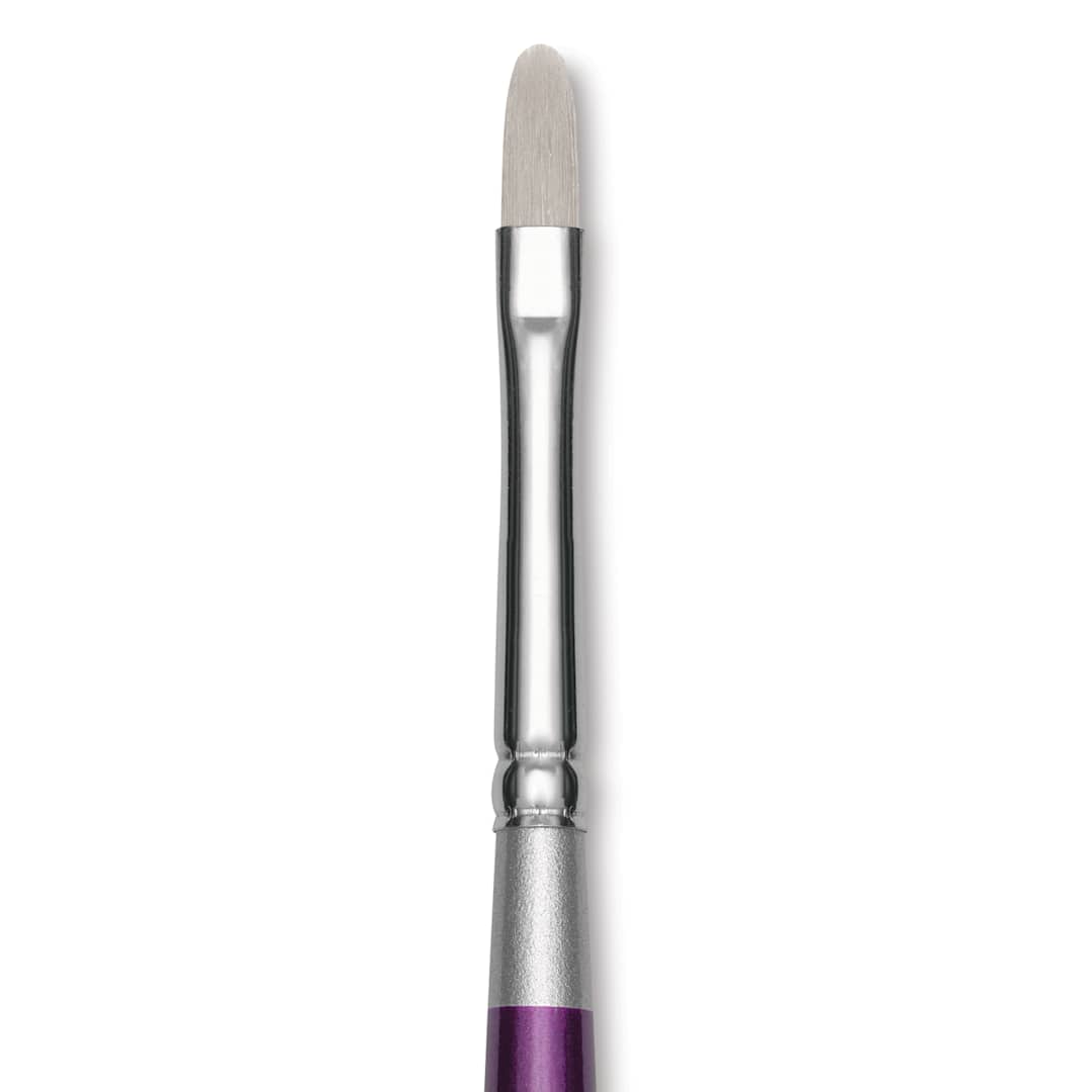 Open in modal - Silver Brush Silver Silk 88 Synthetic Brush - Short Handle, Oval Crescent, Size 1/4", close-up