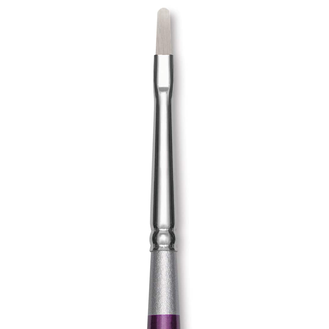 Open in modal - Silver Brush Silver Silk 88 Synthetic Brush - Short Handle, Oval Crescent, Size 1/8", close-up