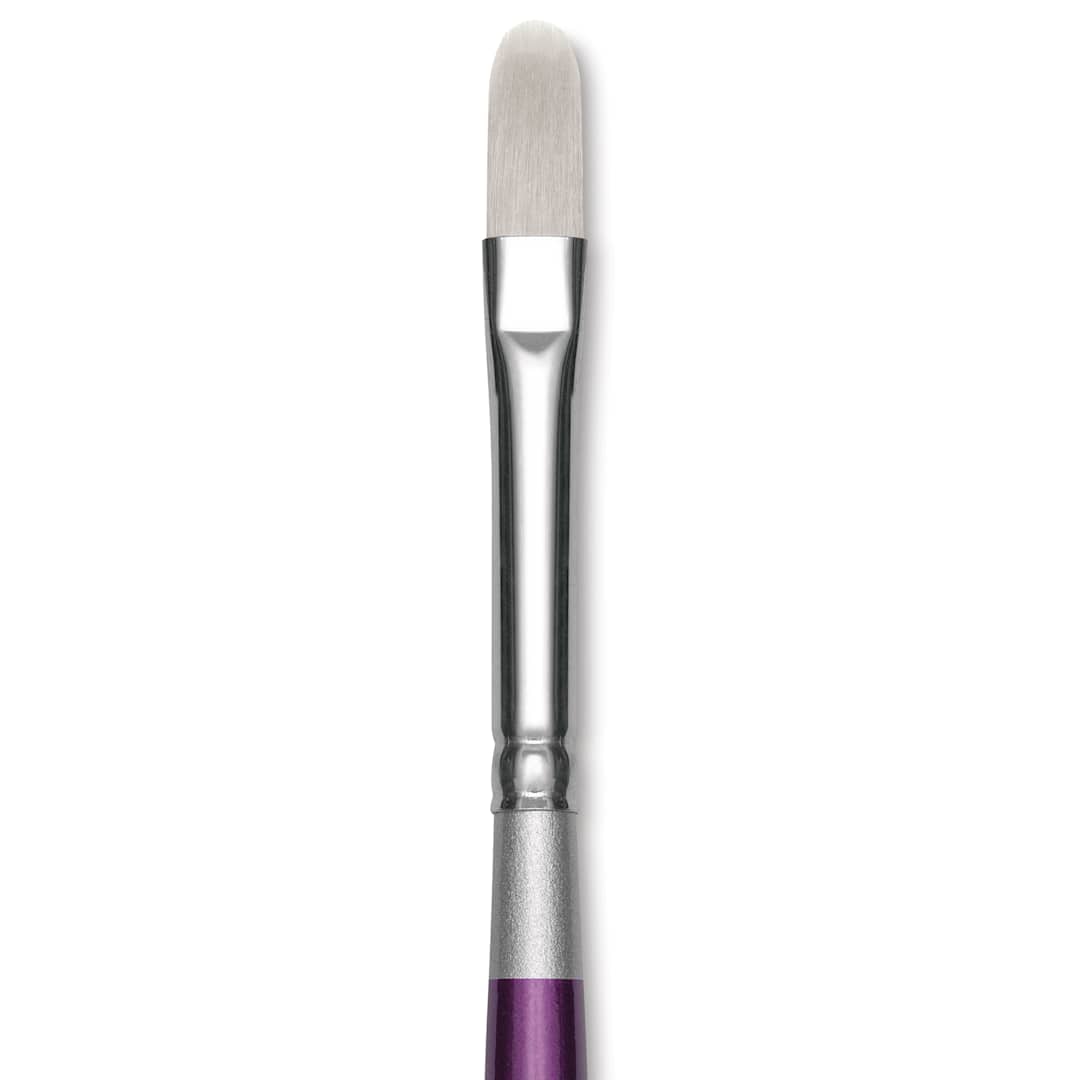 Open in modal - Silver Brush Silver Silk 88 Synthetic Brush - Short Handle, Oval Crescent, Size 3/8", close-up