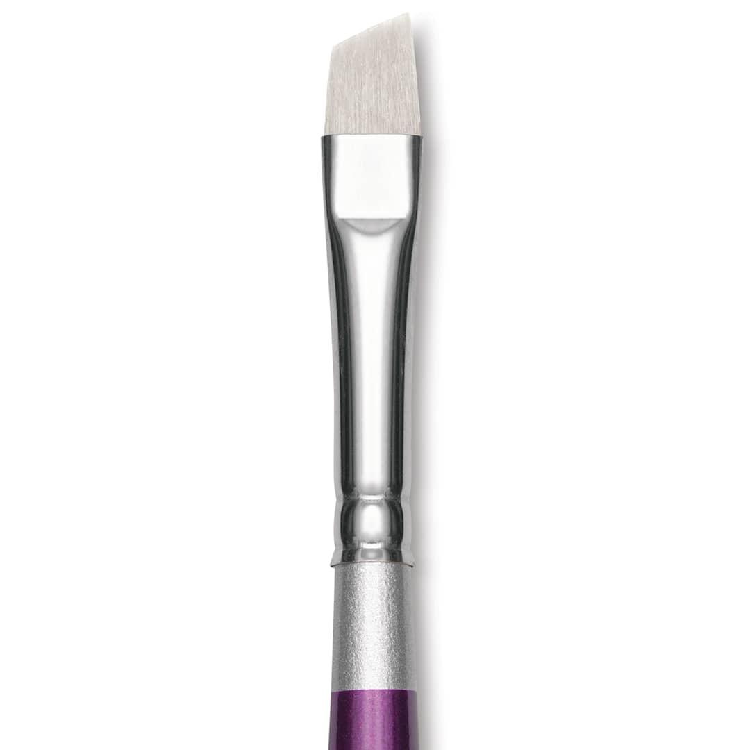 Open in modal - Silver Brush Silver Silk 88 Synthetic Brush - Short Handle, Angle, Size 1/4", close-up