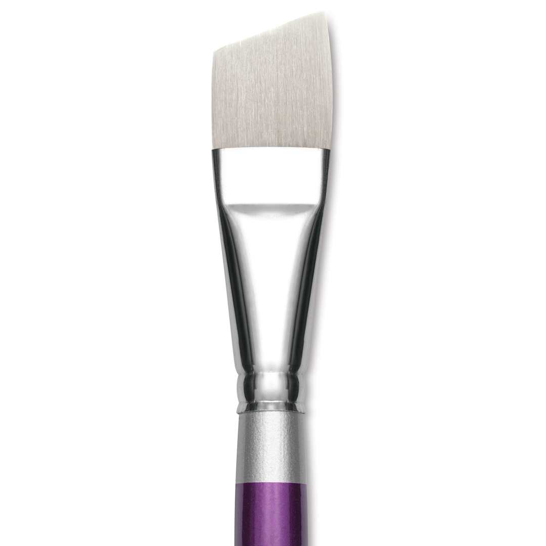 Open in modal - Silver Brush Silver Silk 88 Synthetic Brush - Short Handle, Angle, Size 3/4", close-up