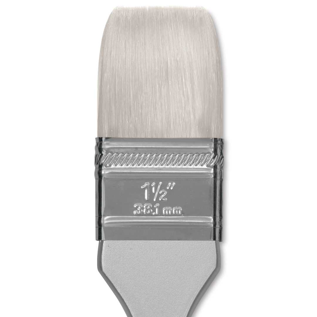 Open in modal - Silver Brush Silver Silk 88 Synthetic Brush - Short Handle, Wide Wash, Size 1-1/2", close-up