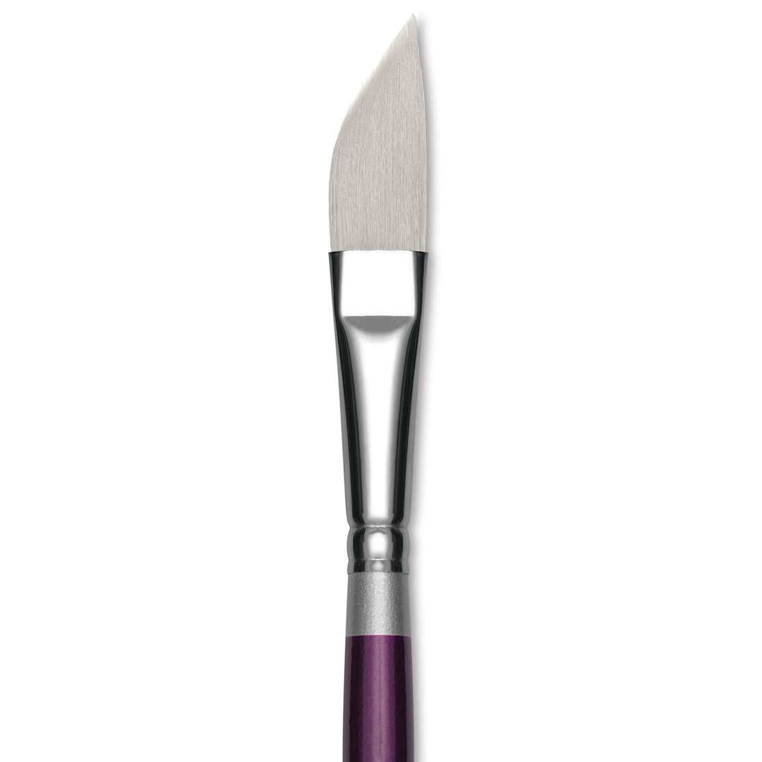 Open in modal - Silver Brush Silver Silk 88 Synthetic Brush - Short Handle, Ribbon/Dagger, Size 1/2", close-up