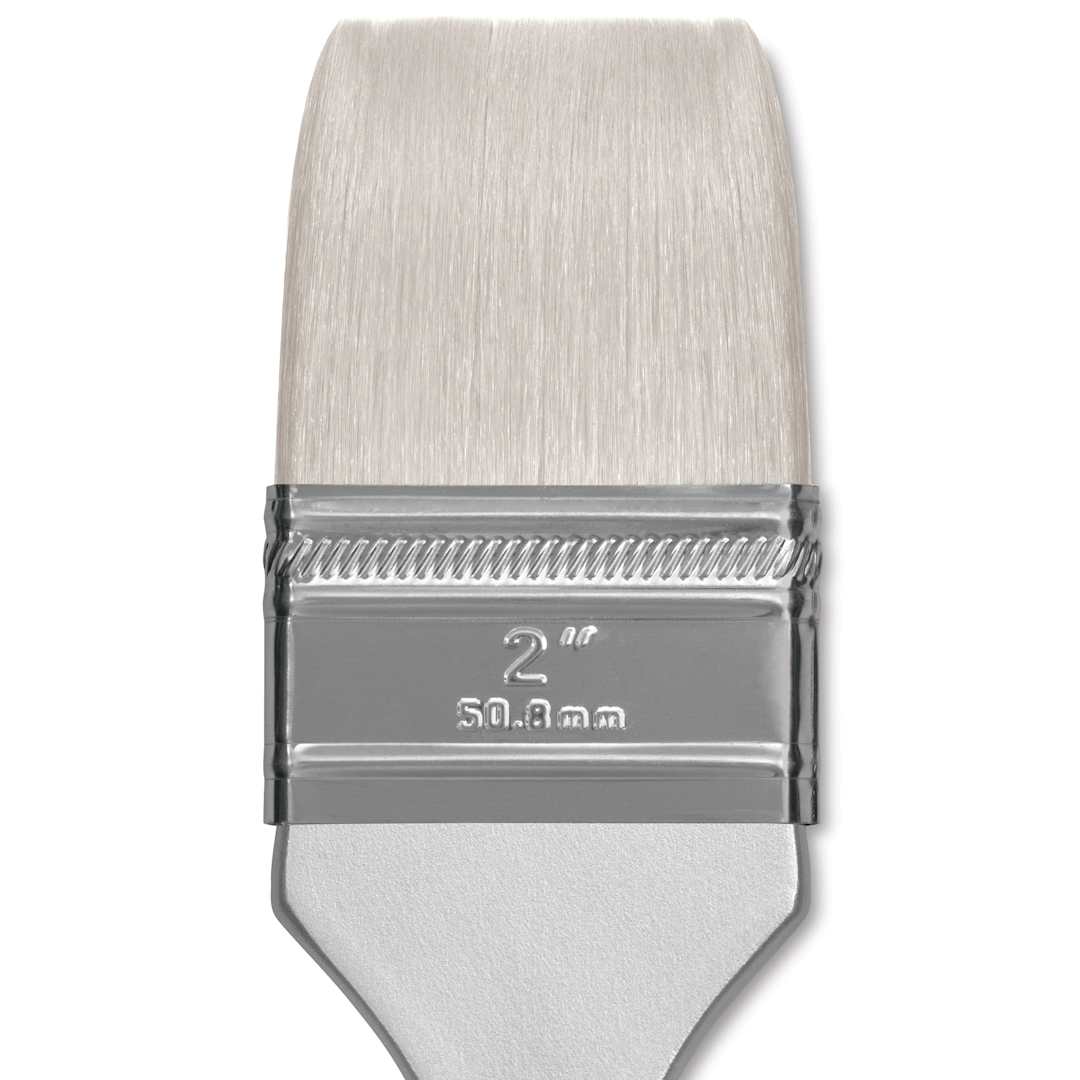 Open in modal - Silver Brush Silver Silk 88 Synthetic Brush - Short Handle, Wide Wash, Size 2", close-up