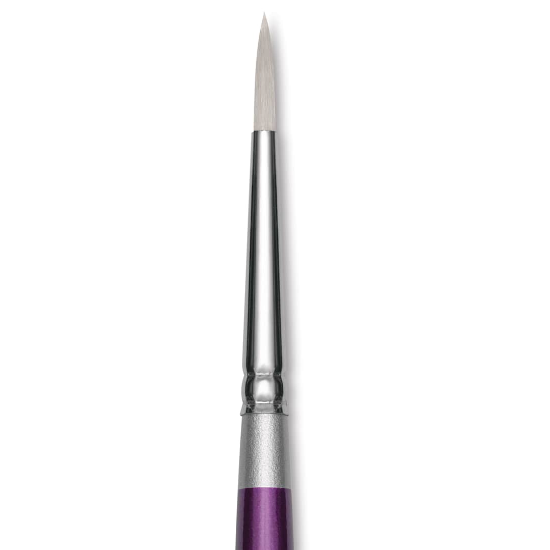 Open in modal - Silver Brush Silver Silk 88 Synthetic Brush - Short Handle, Round, Size 4, close-up