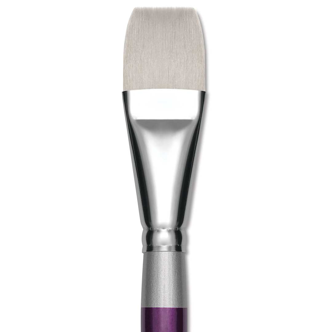 Open in modal - Silver Brush Silver Silk 88 Synthetic Brush - Short Handle, Wash/Glaze, Size 1", close-up