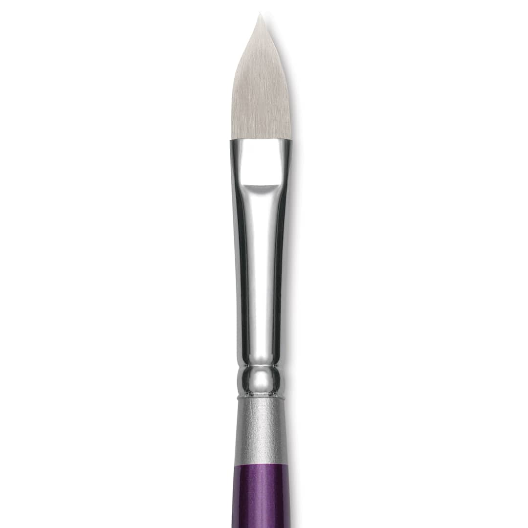 Open in modal - Silver Brush Silver Silk 88 Synthetic Brush - Short Handle, Cat's Tongue, Size 4, close-up