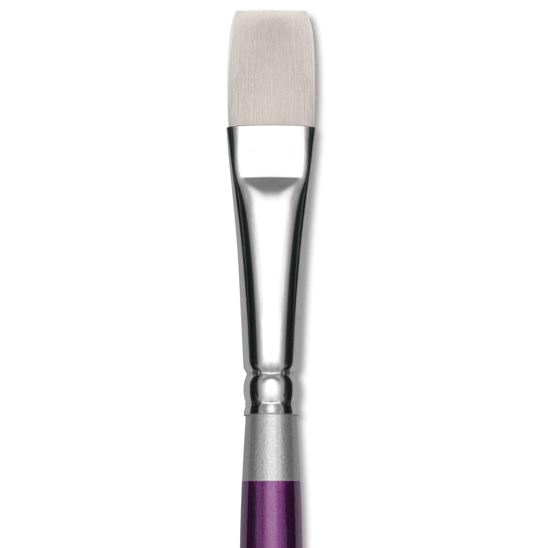 Open in modal - Silver Brush Silver Silk 88 Synthetic Brush - Short Handle, Wash/Glaze, Size 1/2”, close-up