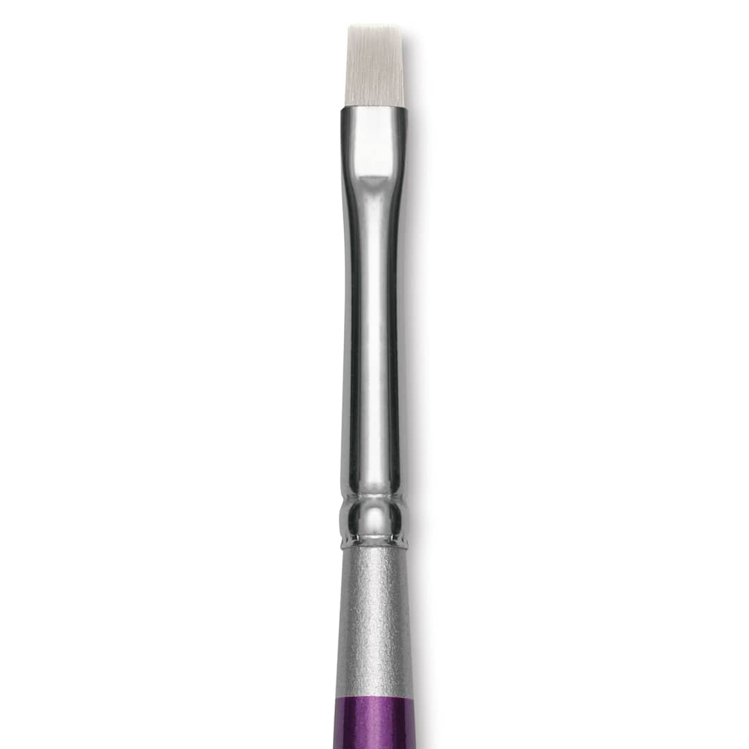 Open in modal - Silver Brush Silver Silk 88 Synthetic Brush - Short Handle, Chisel Blender, Size 2, close-up