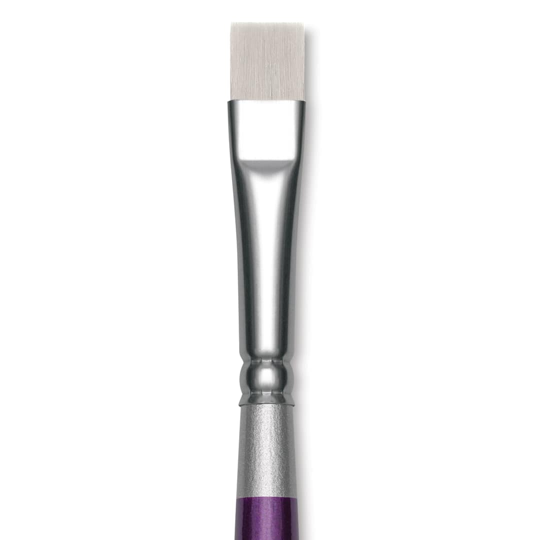 Open in modal - Silver Brush Silver Silk 88 Synthetic Brush - Short Handle, Chisel Blender, Size 4, close-up